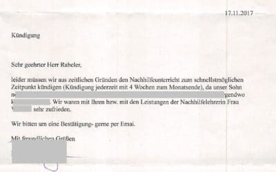 Sehr zufrieden mit der Englisch Nachhilfelehrerin